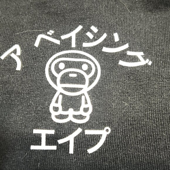 Authentic A BATHING APE Made in JAPAN(0.01%) Men's Black Crew Neck T-Shirt Sz.XL - Picture 9 of 12